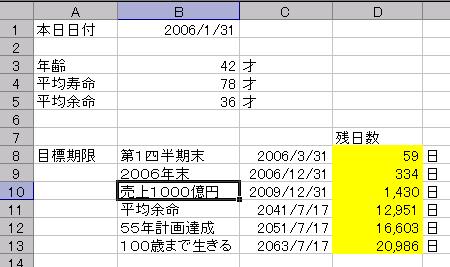 残日数計算ファイル